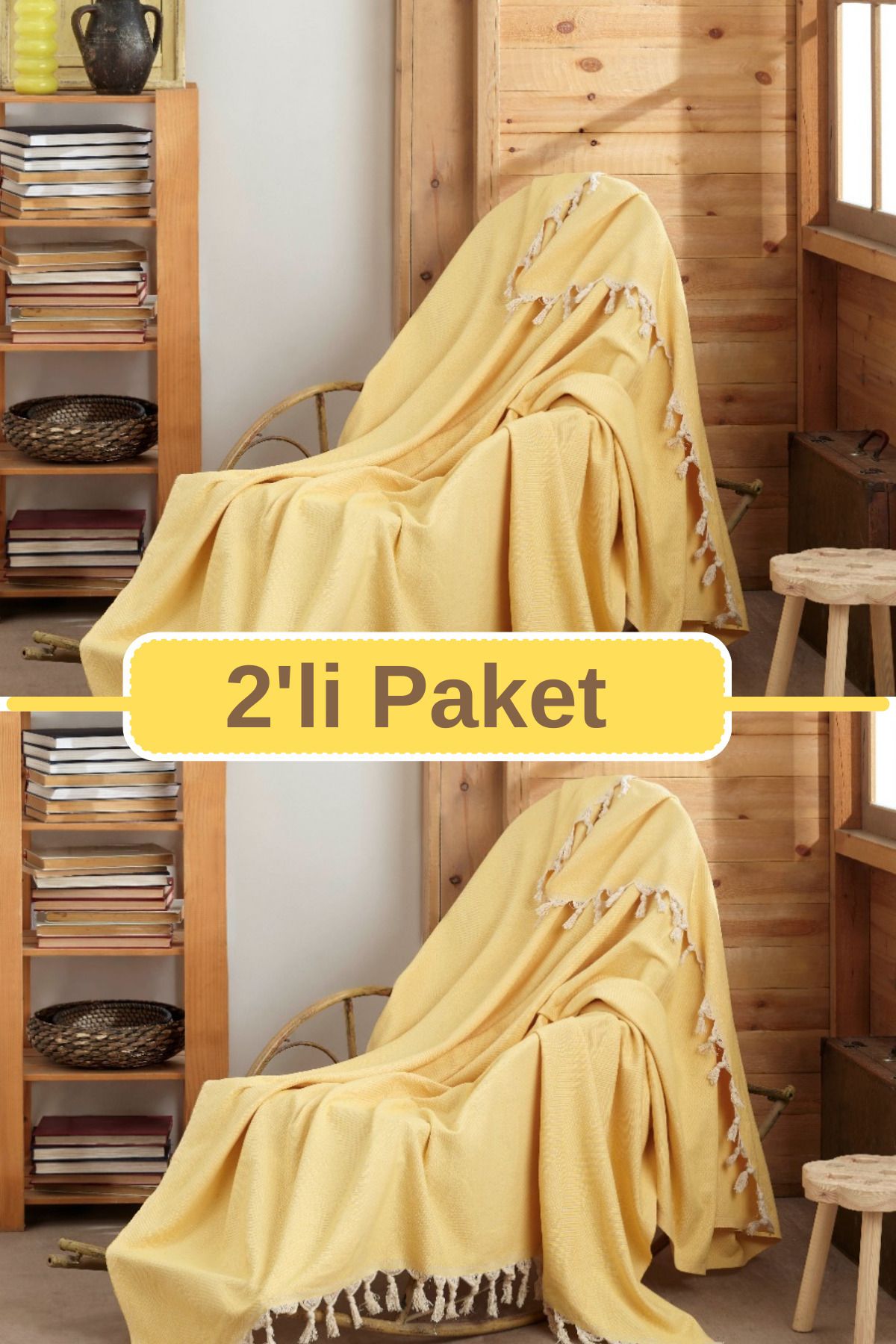2li Antrasit Pamuklu Tekli Koltuk Ve Berjer Örtüsü - Tv Battaniyesi Throw 120*150 Cm