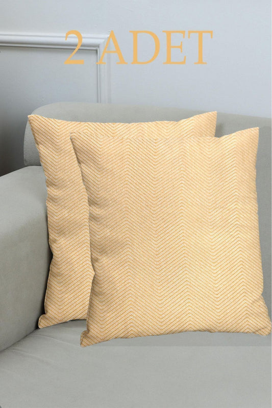 Gri Pamuklu Dekoratif Kırlent Kılıfı 43x43 2 Adet