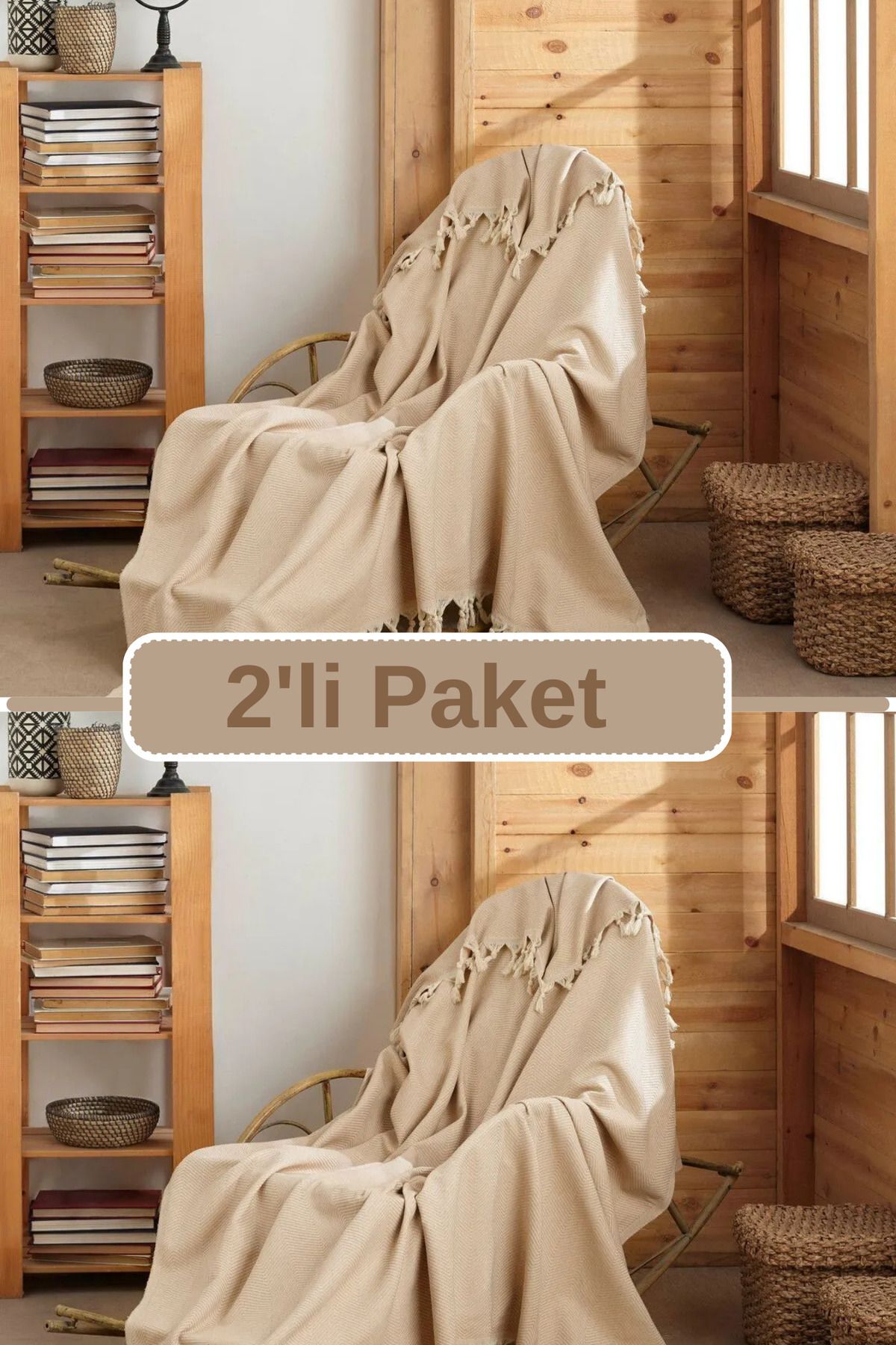 2li Antrasit Pamuklu Tekli Koltuk Ve Berjer Örtüsü - Tv Battaniyesi Throw 120*150 Cm