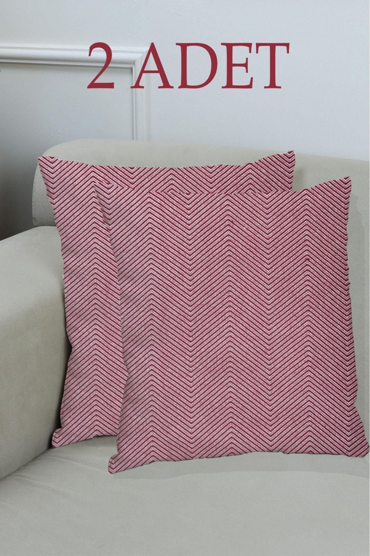 Gri Pamuklu Dekoratif Kırlent Kılıfı 43x43 2 Adet